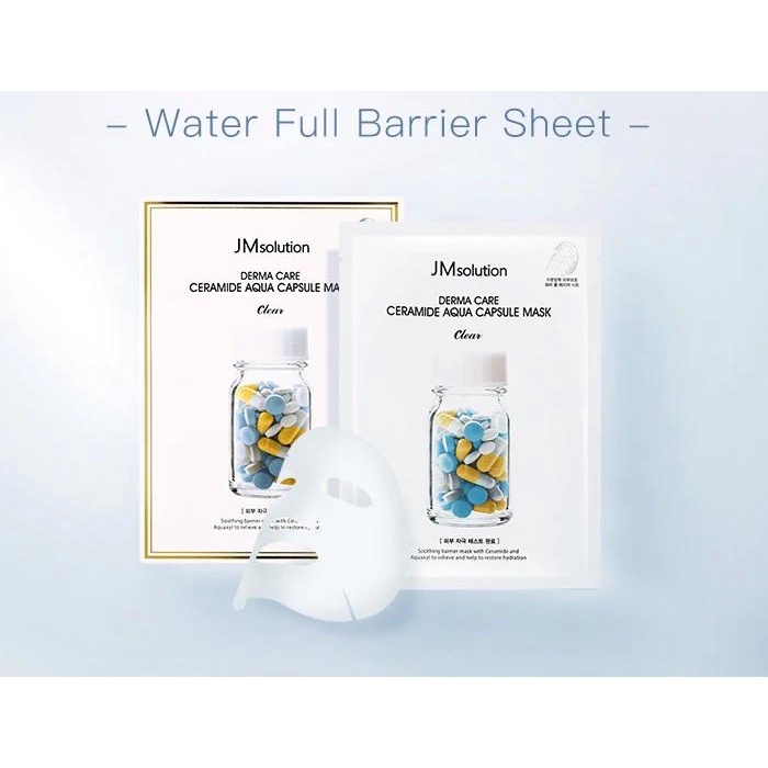 Combo 5 Mặt Nạ Cấp Ẩm, Phục Hồi Da Dành Cho Da Khô Sần JM Solution Derma Care Ceramide Aqua Capsule Mask Clear 30ml x 5