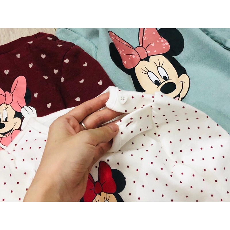 Áo nỉ bông Minnie Disney C&amp;A xuất dư xịn dài tay cho bé gái 0 đến 3 tuổi