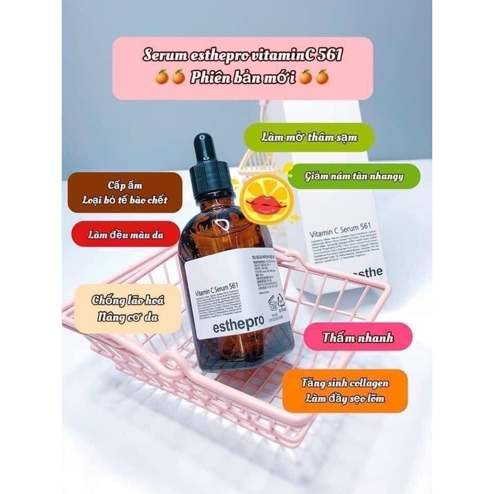 Serum Trắng Sáng Da, Cấp Ẩm, Chống Lão Hóa Esthemax Vitamin C Serum 561  100ml