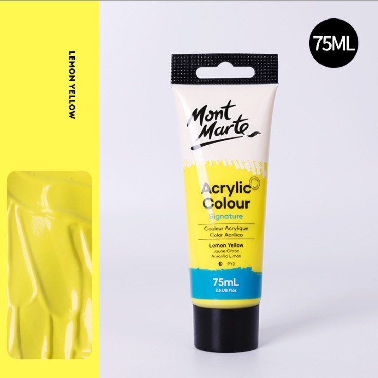 Màu Acrylic Mont Marte 75ml - Lemon Yellow - Acrylic Colour Paint Signature 75ml (2.54oz) - MSCH7502