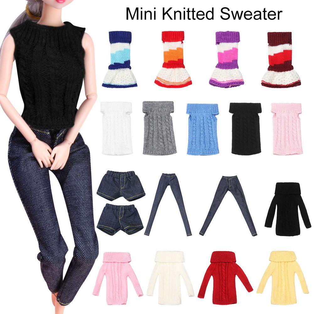Áo Sweater Dệt Kim Màu Cầu Vồng Cho Búp Bê