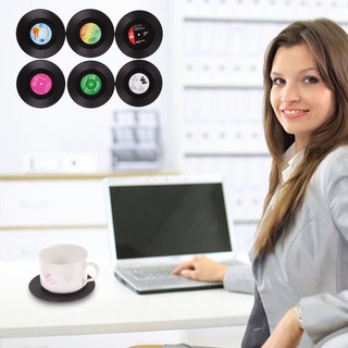 6Pcs Useful vinyl Coaster Cup Drinks Holder Mat Tableware