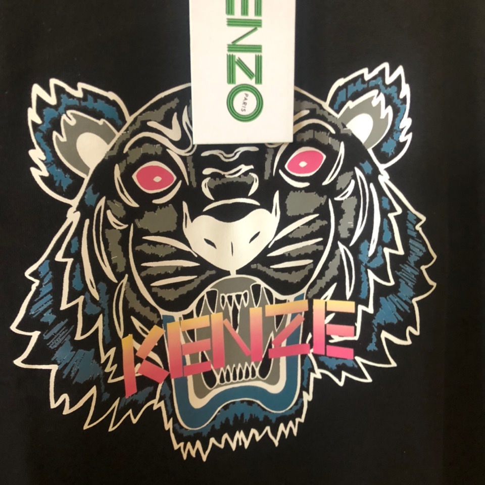 Áo Thun cotton Cổ Tròn Ngắn Tay In Hình Đầu Hổ KEN Thời Trang Mùa Hè Cho Cặp Đôi
