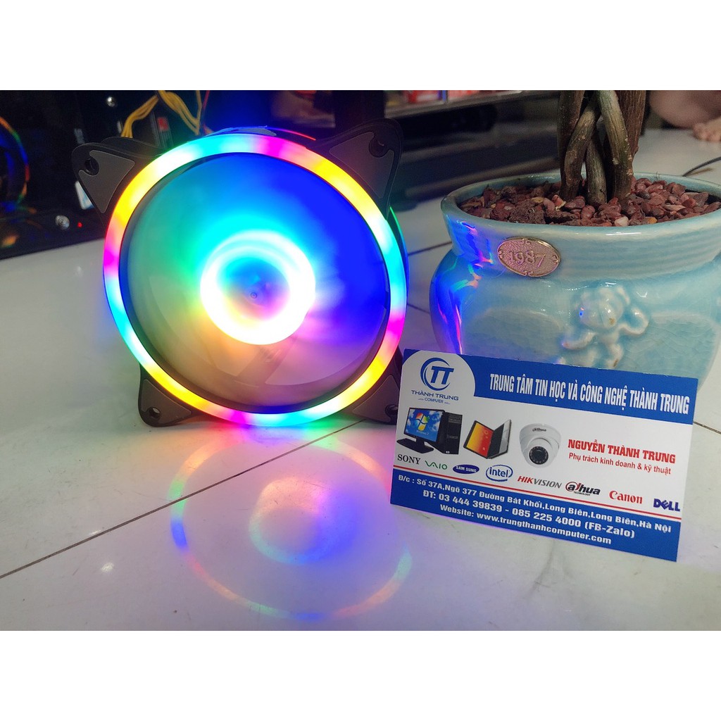 Quạt tản nhiệt , Fan Led COOLMOON S3 RGB LED TÂM (Không cần Hub)