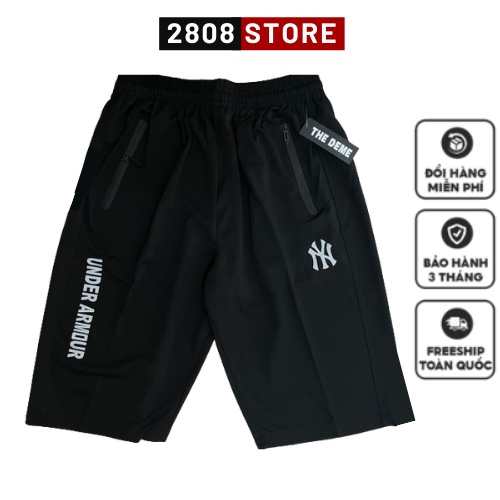 Quần đùi unisex chất dù gió mịn màng có dây kéo khóa tiện lợi-UNDER