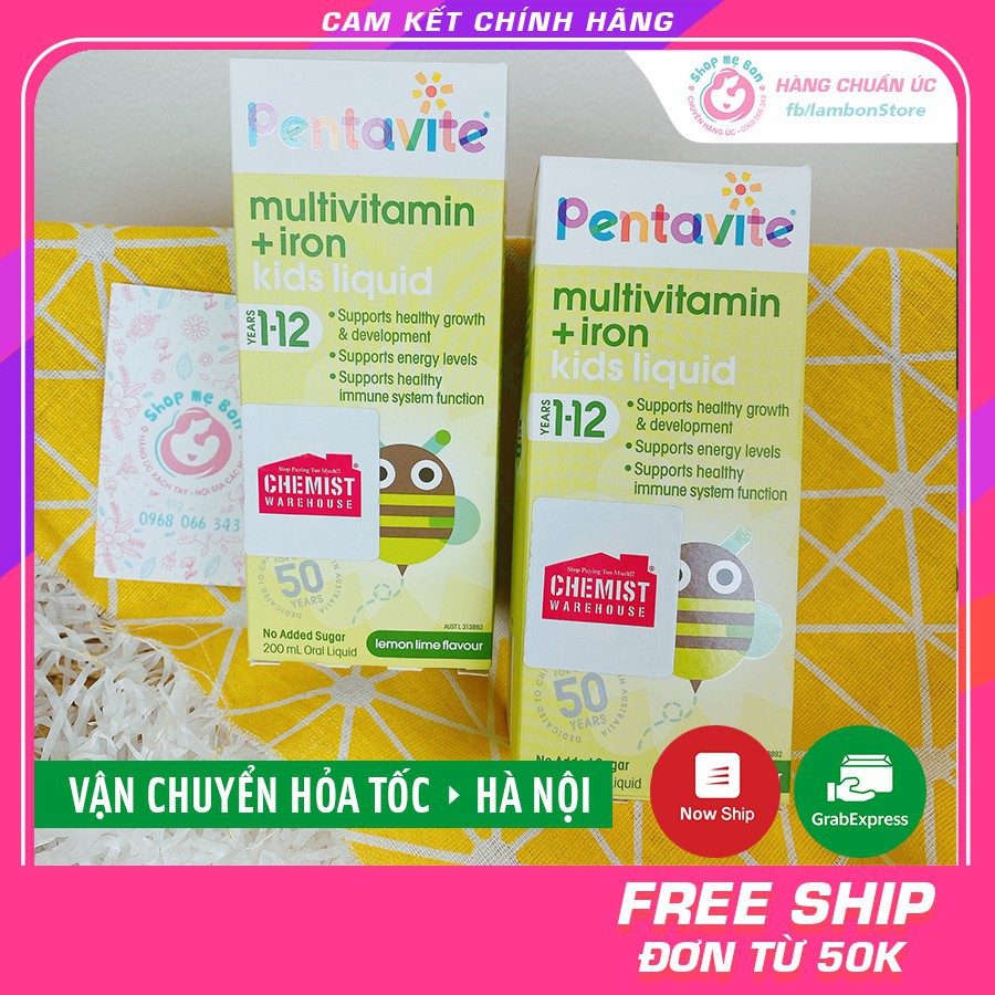 [Có Tem Chemist] Siro Vitamin Tổng Hợp PENTAVITE Úc cho bé Penta-vite từ 1-12 tuổi - Úc