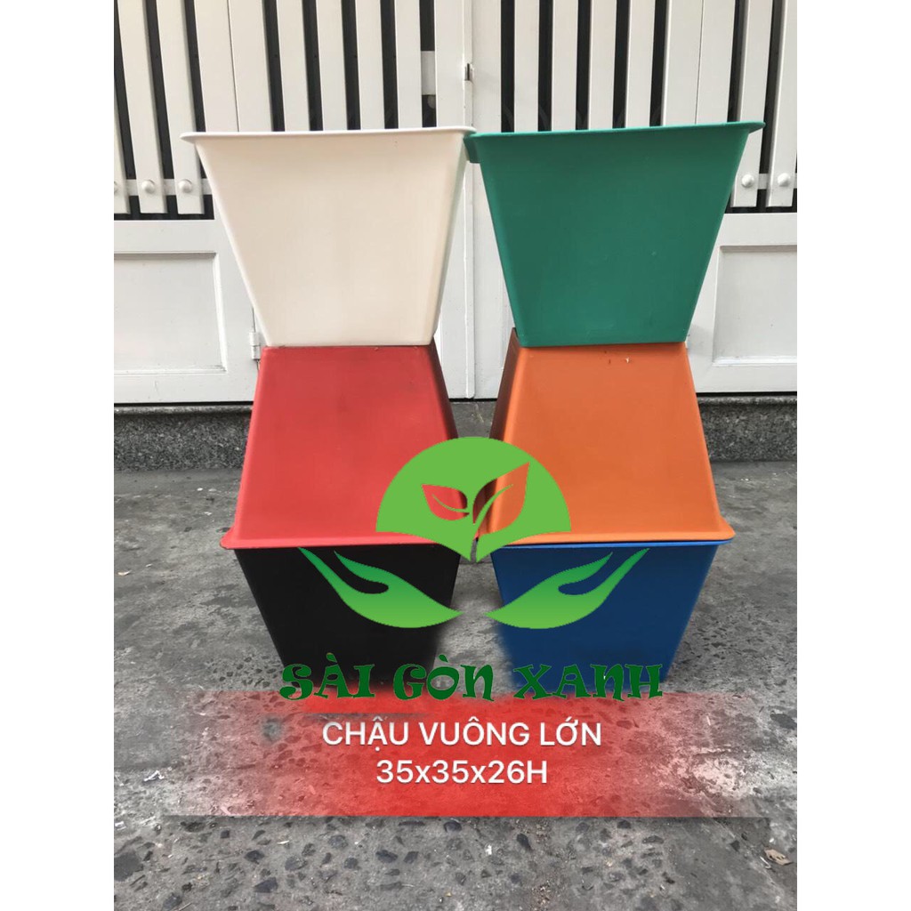 CHẬU NHỰA VUÔNG - CHẬU TRỒNG HOA THỦY SINH, NUÔI CÁ (size lớn 35x26cm)