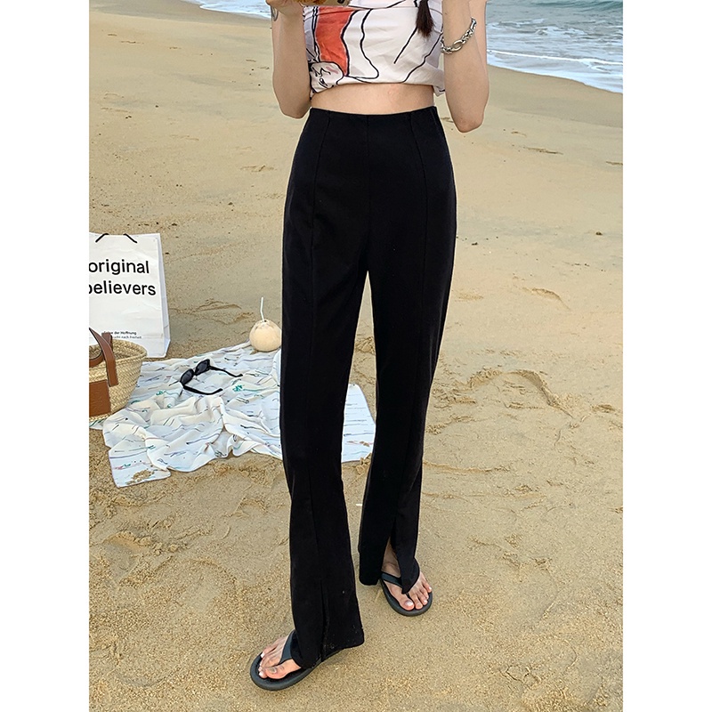 NRVP Quần ống rộng lưng cao phong cách hàn quốc thời trang mùa hè 2021 dành cho nữ