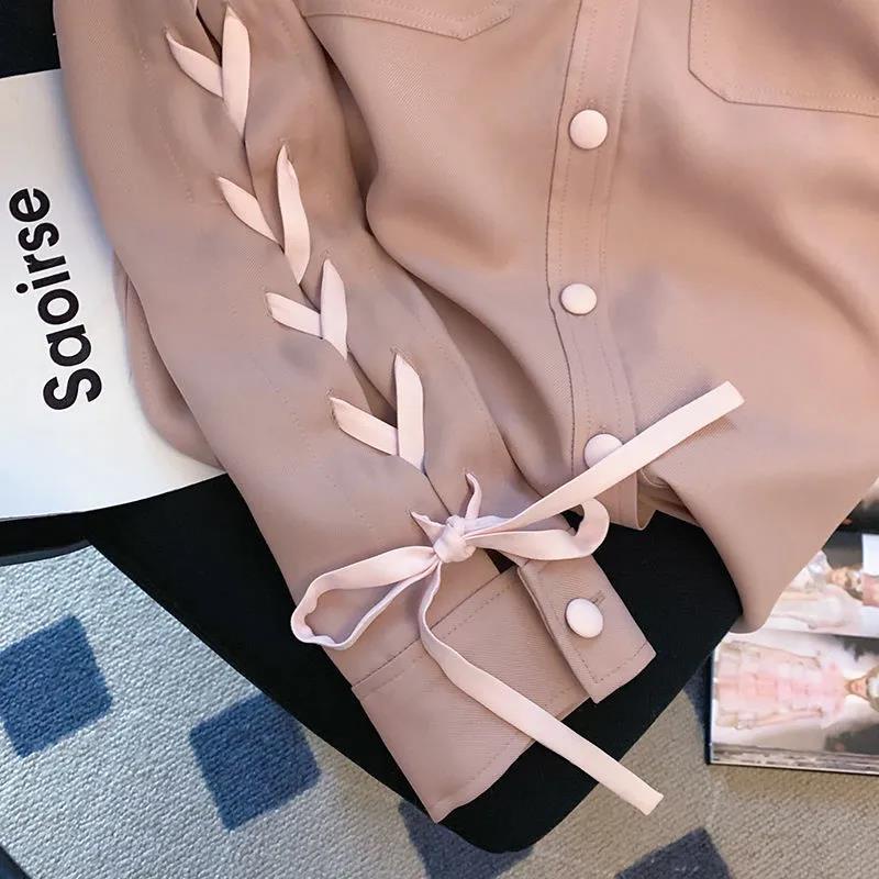 Áo Sơ Mi Tay Dài Thắt Nơ Phong Cách Phương Tây Thời Trang Mùa Thu Mới Dành Cho Nữ