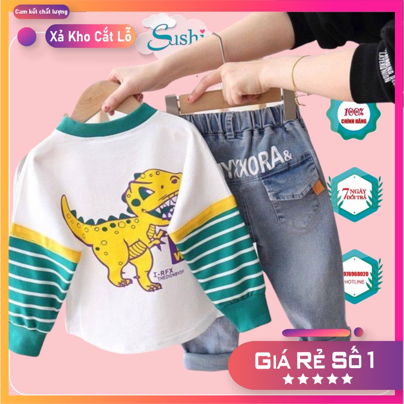 ÁO DA CÁ + PHỐI QUẦN JEAN MỀM CHO BÉ MẶC CỰC THOẢI MÁI+ có ảnh thật