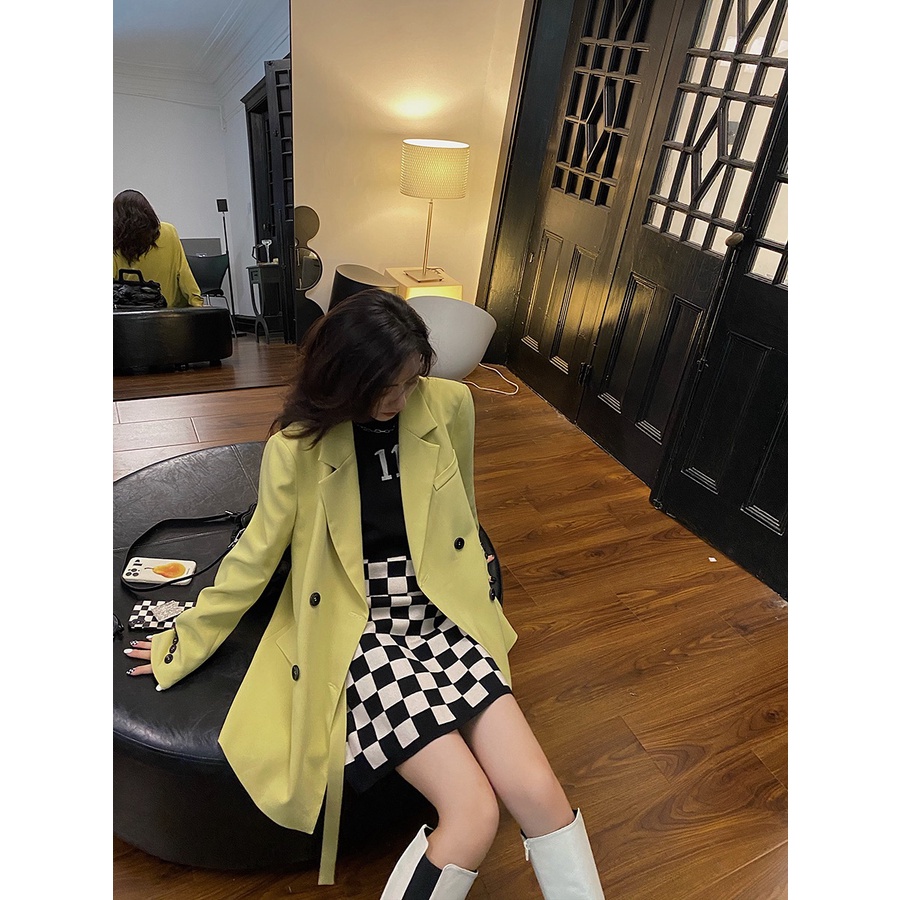 Chân váy chữ A họa tiết kẻ ô vuông thời trang nữ tính