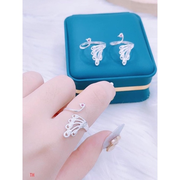 Nhẫn công bạc ta cho nữ thời trang, mẫu siêu mới trình làng Mainomi Shop Bạc Xinh