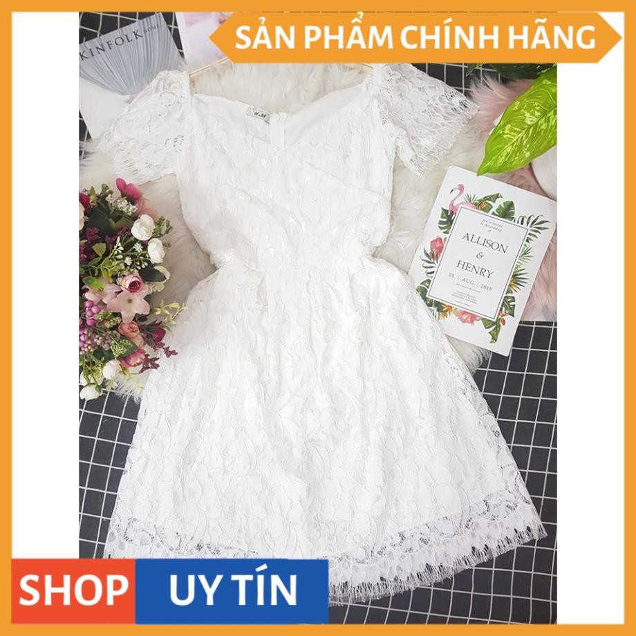 Đầm xoè ren cổ đắp chéo siêu dễ thương và sang chảnh phù hợp đi dự tiệc đi chơi đi dao phố bao xinh đẹp - VADA (VD457)