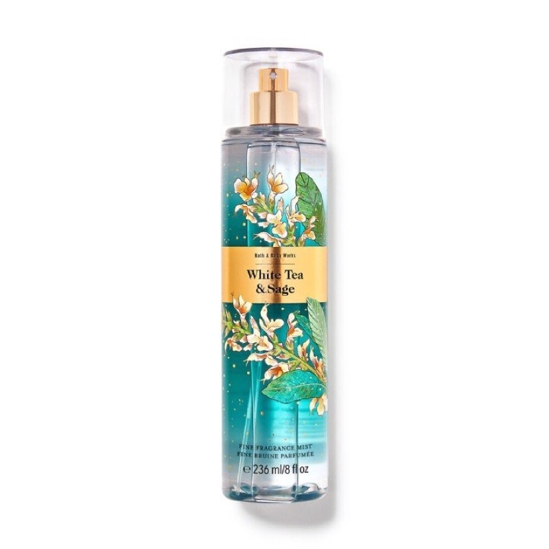 Xịt thơm lưu hương toàn thân Bath and Body Works-White Tea & Sage 236ml