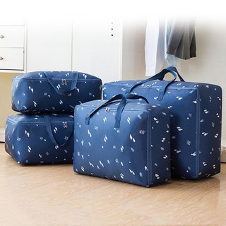 SET 3 túi đựng chăn màn quần áo màu xanh tím than bằng vải oxford siêu bền siêu nhẹ chống thấm tốt
