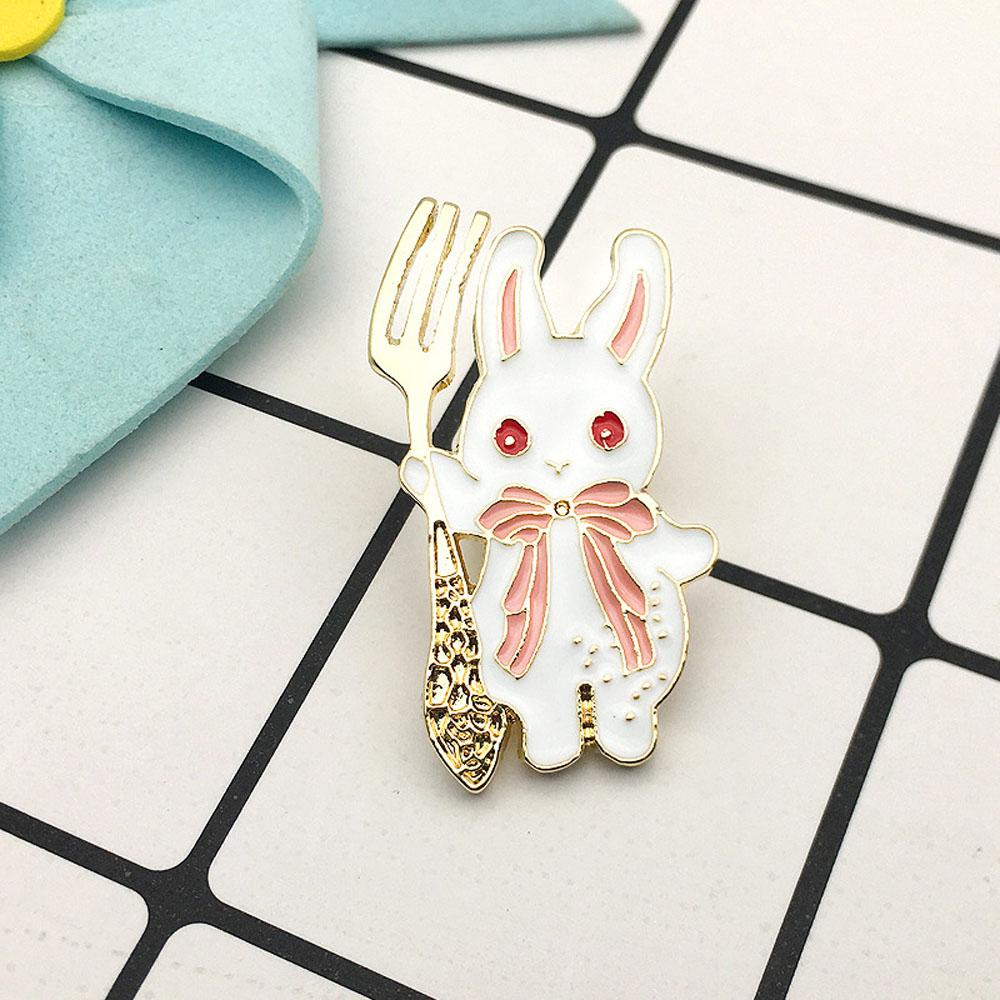 Trâm Cài Áo Hình Thỏ VANES1 Tráng Men Màu Xanh Dương Hồng Pastel Thời Trang Trang Trí Túi Xách