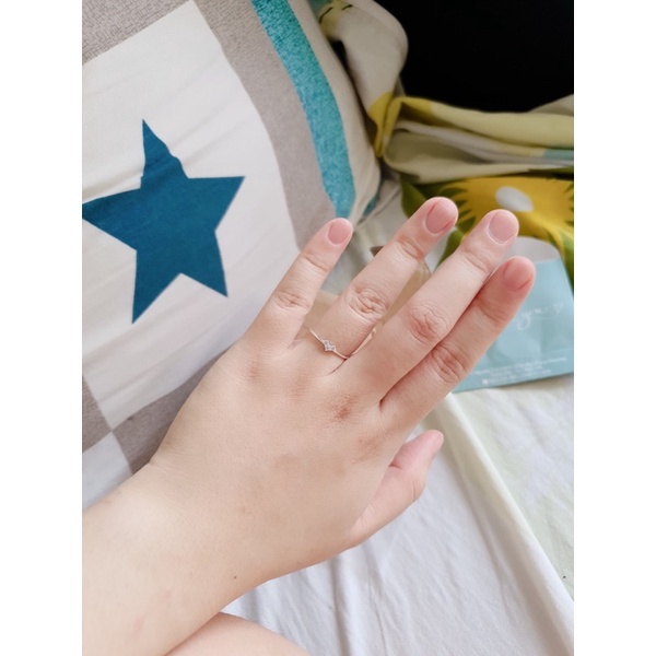 Nhẫn nữ v đá nhỏ xinh THj - Chuẩn bạc ta