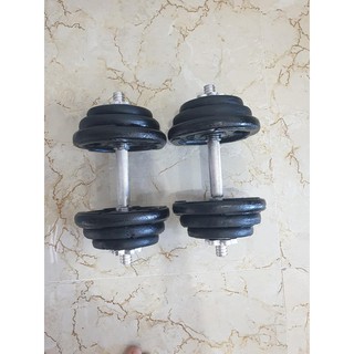 Bộ tạ tay tháo lắp 12.8kg (gồm  2 bánh 3kg, 2 bánh 2kg, 2 bánh 1kg và 1 đòn tay 35cm)