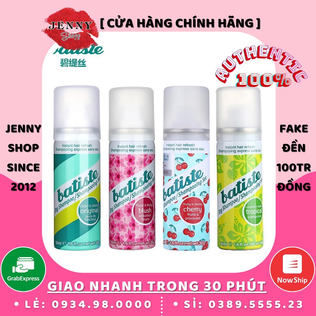 Dầu Gội Khô Batiste Dry Shampoo 50ml