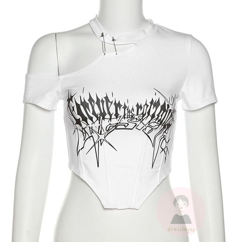 Áo Thun Tay Ngắn Cổ Tròn Thiết Kế Độc Đáo Thời Trang Cho Nữ