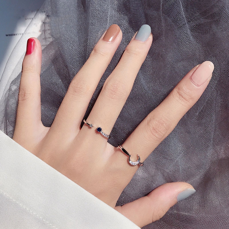 Unique Fashion Moon And Star Rings For Women