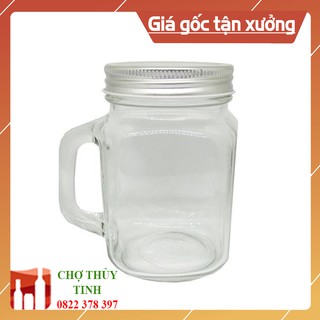 Combo 10 ly quai thủy tinh trà sữa 450ml nắp có lổ và không lổ