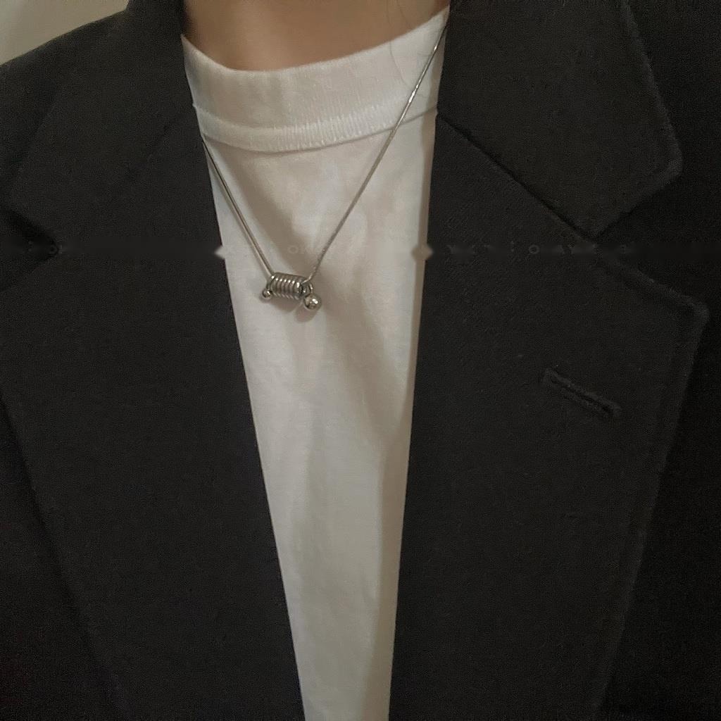 Vòng cổ Hợp Kim Mặt Hình Tròn Phong Cách Đường Phố Đơn Giản