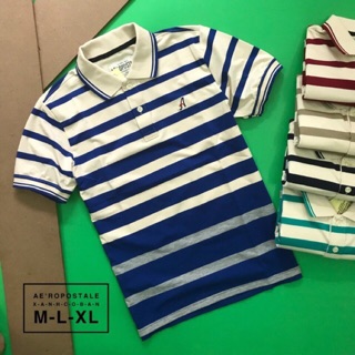 Áo Thun Nam Cổ Bẻ Sọc Ngang Chất  Cotton Mới Về