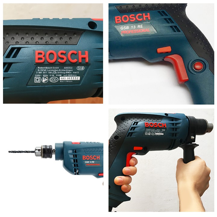 MÁY KHOAN BOSCH 13LY - PROFESSIONAL GSB 13RE - MÁY KHOAN BOSCH 13RE - KHOAN TƯỜNG, SẮT, GỖ, ĐỤC BÊ TÔNG