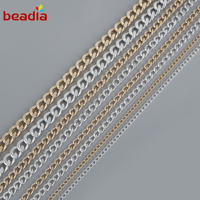 BEADIA Vòng cổ Mạ Nhôm/Vàng/Bạc 4 Kích Thước Dùng Làm Trang Sức DIY