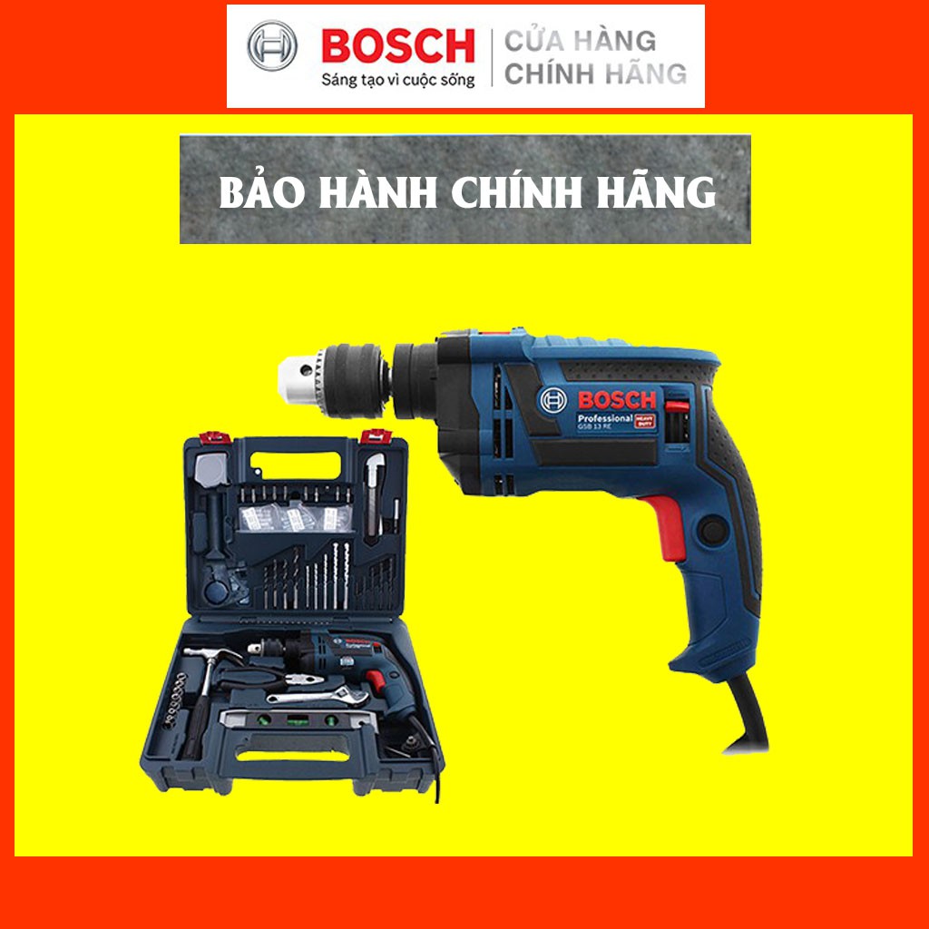 [CHÍNH HÃNG] Máy Khoan Động Lực Bosch GSB 13 RE+SET 100 Món Phụ Kiện, Giá Đại Lý Cấp 1, Bảo Hành Tại Các TTBH Toàn Quốc