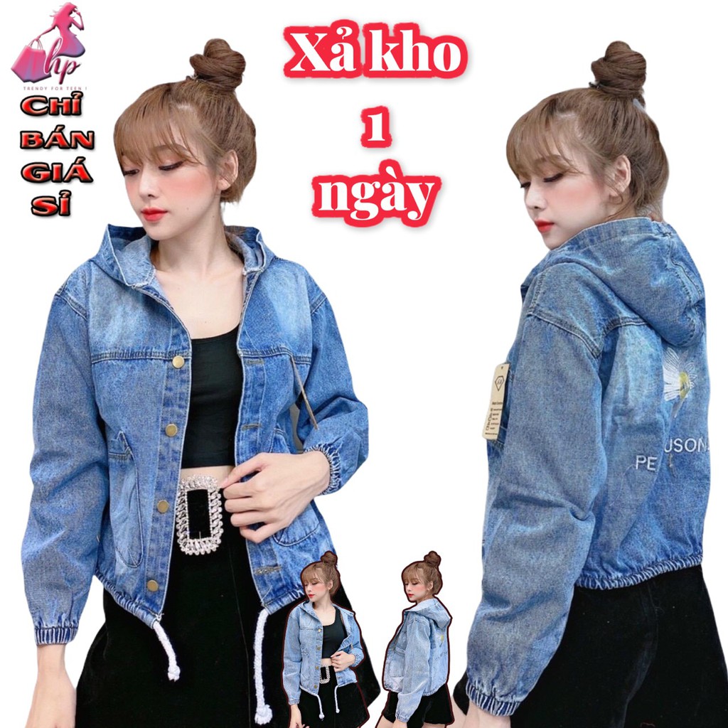 Áo Khoác Jeans Nữ Có Nón FORM DÀI Cao Cấp Siêu Thời Trang - -KÈM VIDEO-HÀNG CÓ SẴN