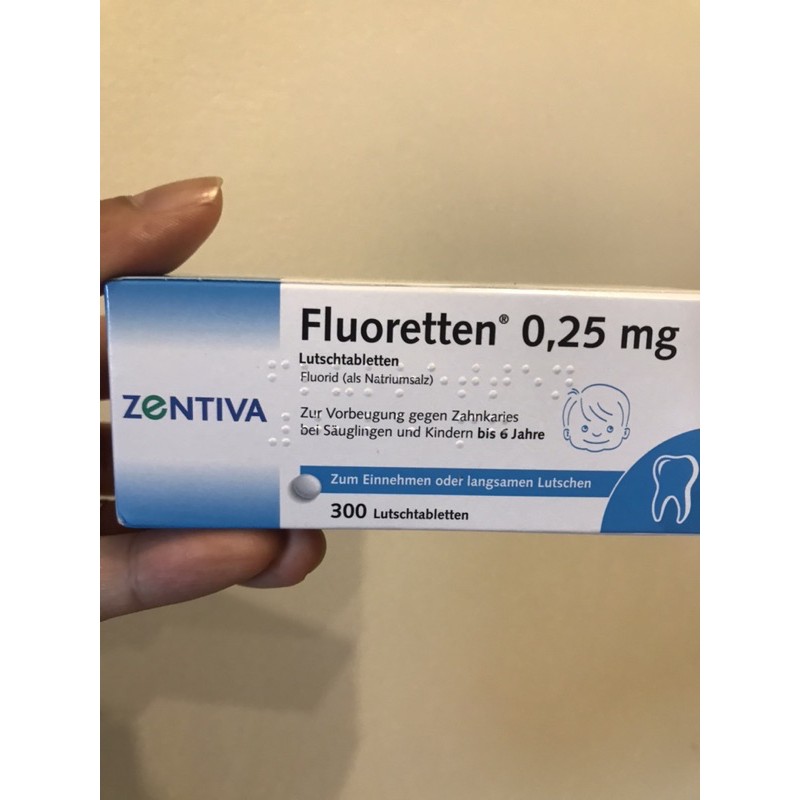 Fluoretten 0.25mg viên ngậm chống sâu răng của Đức