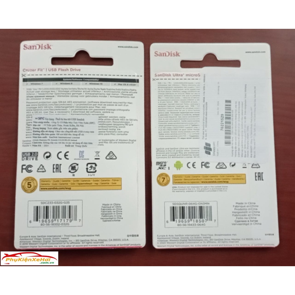 Thẻ nhớ dùng cho camera hành trình, usb ô tô chưa có dữ liệu, hàng chính hãng 16Gb, 32Gb, 64Gb