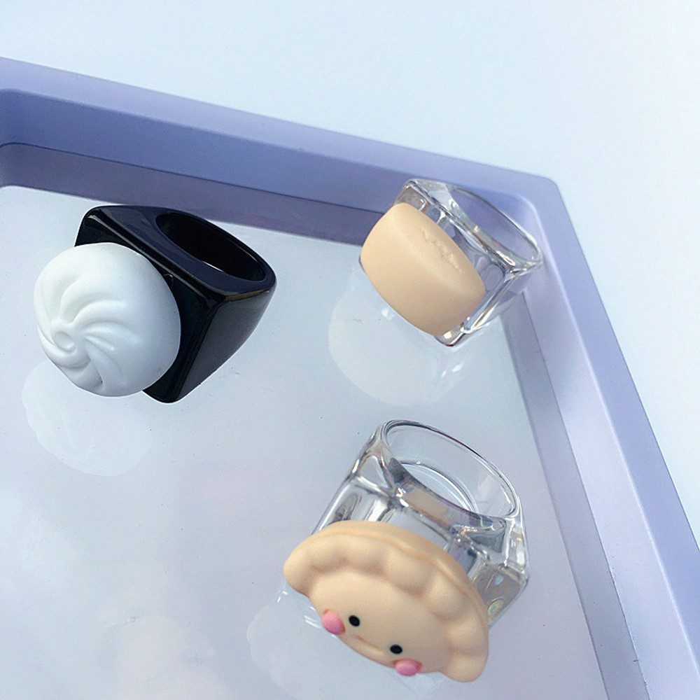 Nhẫn đeo ngón tay resin acrylic trái cây thức ăn sandwich cơm cuộn sushi Hàn Quốc hình học đáng yêu thời trang cho nữ