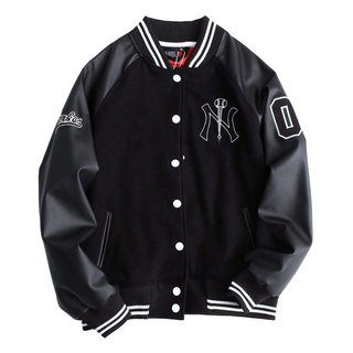 Áo Bomber Phối Tay Da Chất Liệu Cotton Nam Nữ Thời Trang Cao Cấp!!
