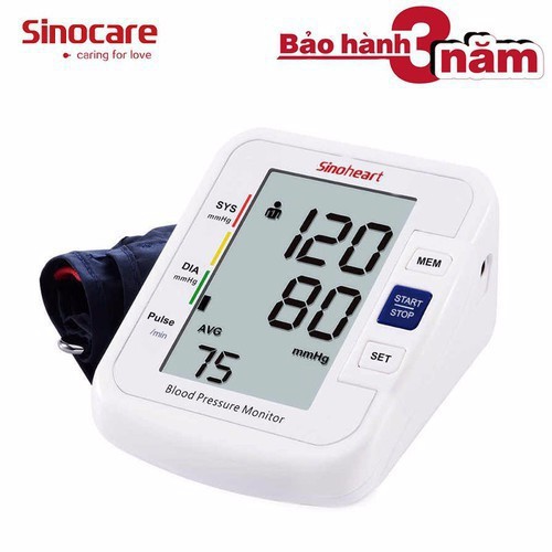 Máy đo huyết áp bắp tay Sinoheart BA-801 - Sinocare Công nghệ Đức TẶNG THÊM dụng cụ lấy ráy tai có đèn