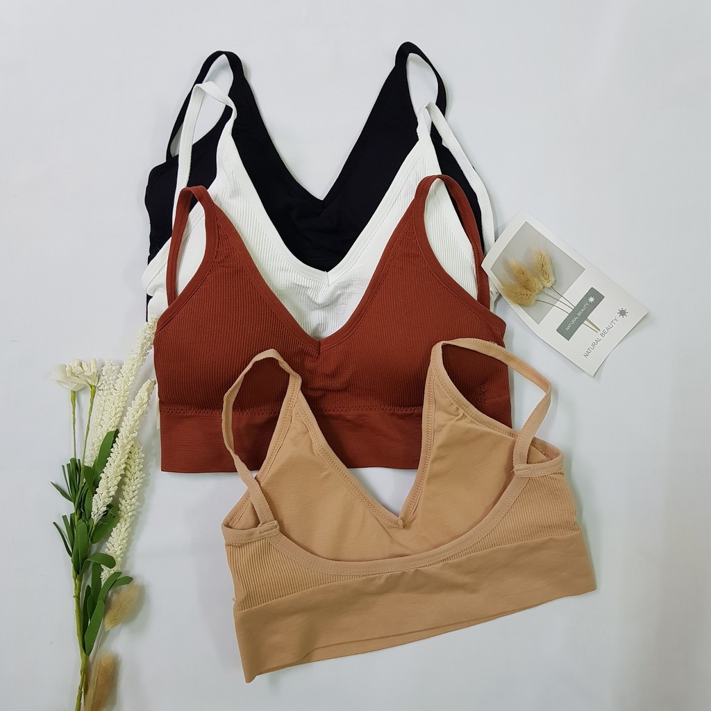 Áo bra thun gân khoét lưng sâu sang chảnh, cá tính