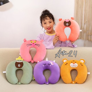 Gối Kê Cổ Chữ U 30cm Có Nút Bấm Dễ Thương