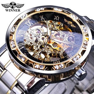 Đồng hồ cơ nam automatic winner dây thép cao cấp
