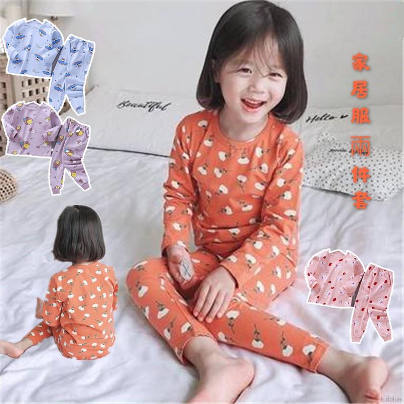 Bộ đồ ngủ hai món tay dài xinh xắn phong cách Hàn Quốc cho bé KIDBLUE