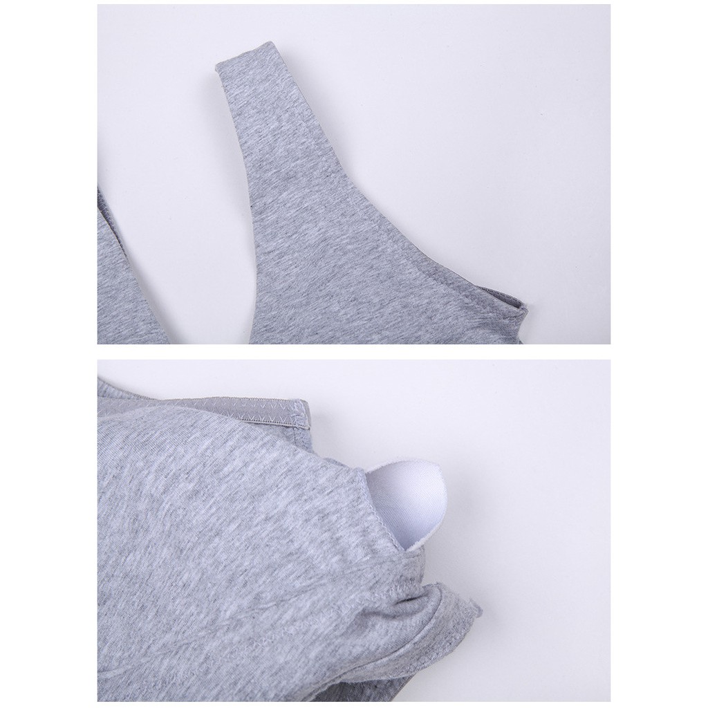 Áo ngực viền chéo thoáng khí size M-XXL với 4 màu tùy chọn cho bà bầu