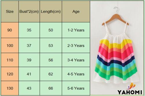Đầm Hai Dây Kẻ Sọc Màu Cầu Vồng Cho Bé 1-6 Tuổi