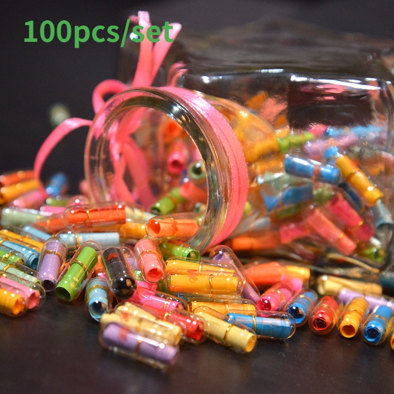 Set 100 Viên Nang Mini Nhiều Màu Sắc Dùng Làm Quà Tặng Valentine