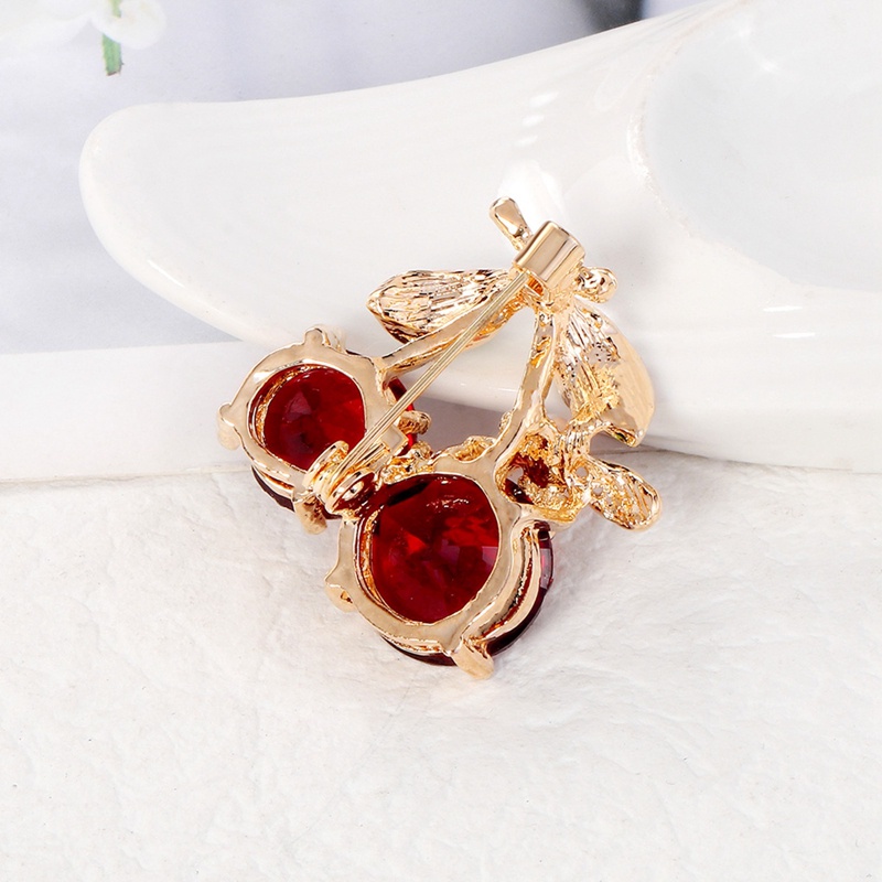 Ghim Cài Áo Hình Trái Cherry Đỏ Dễ Thương Cổ Điển Thời Trang Cho Nữ