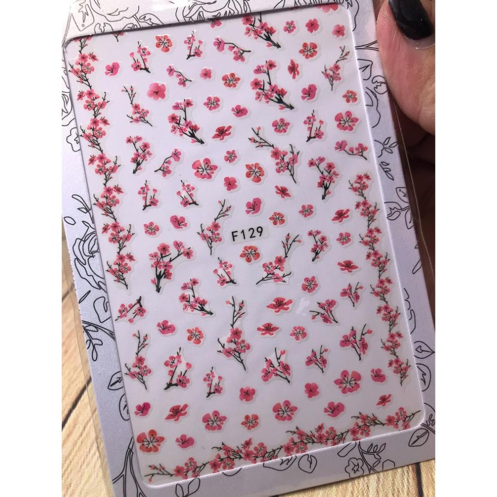 Hình dán móng tay Hoa đào F129