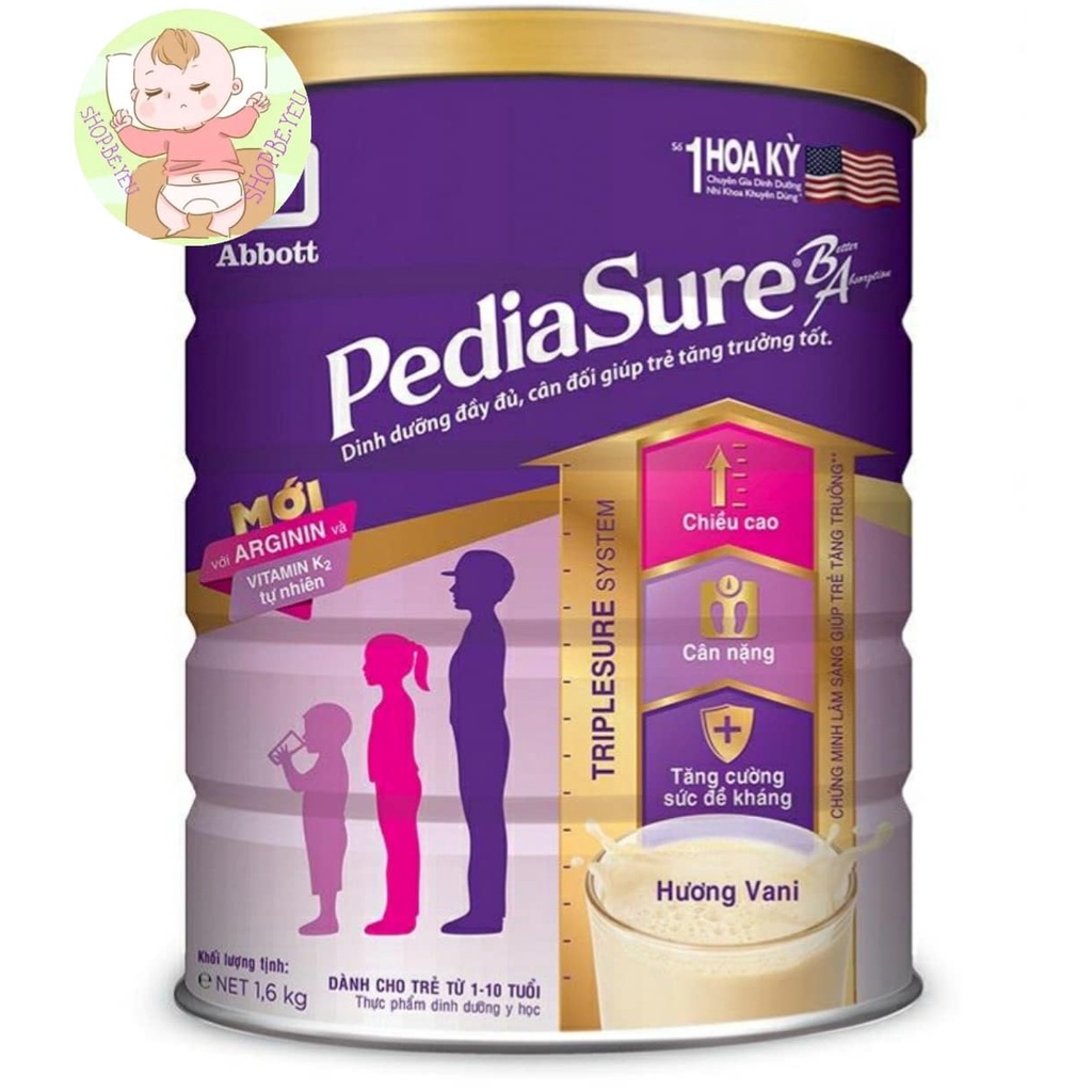 Sữa bột Pediasure hương vani 1,6kg