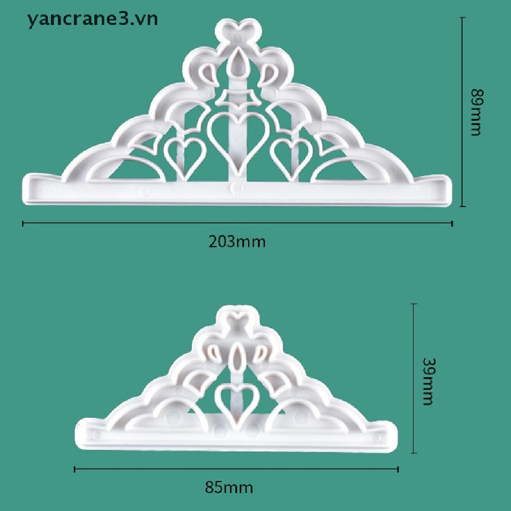 {Home} 2pcs Crown Plastic Fondant Cutter Cake Mold Fondant Cupcake Decorating Tools {yancrane3.vn}