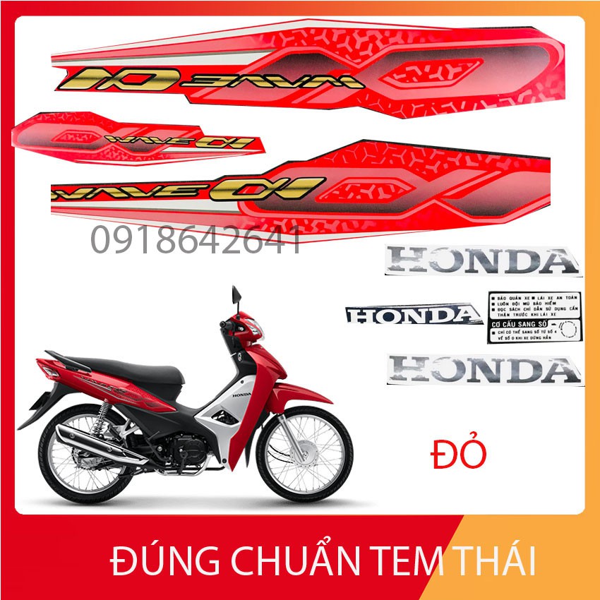 [CHUẨN TEM THÁI] BỘ TEM 3 LỚP DÁN FULL XE HÀNG XỊN CHO WAVE ANPHA ĐỜI 2019 - MÀU ĐỎ