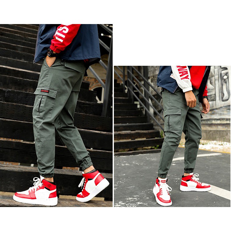 Quần jogger unisex túi hộp vải kaki nhẹ có độ co giãn nhẹ nhàng chất xịn ống bó khỏe khắn - QJP1952A+B+C | BigBuy360 - bigbuy360.vn